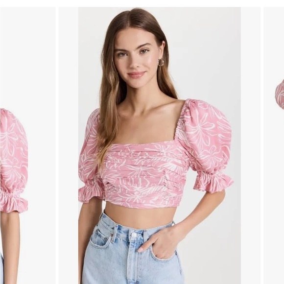 Saylor Gem Crop Puff Sleeve Blouse Top Size small perfect condition - Picture 2 of 8